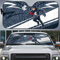 Carlton Blues Australian Football Auto Sun Shade Superhero Mascot With Indigenous Pattern Art