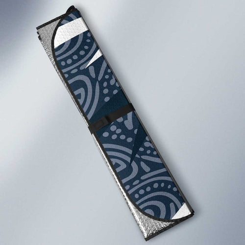 Carlton Blues Australian Football Auto Sun Shade Superhero Mascot With Indigenous Pattern Art