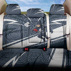 Carlton Blues Australian Football Back Car Seat Cover Superhero Mascot With Indigenous Pattern Art