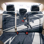 Carlton Blues Australian Football Back Car Seat Cover Superhero Mascot With Indigenous Pattern Art