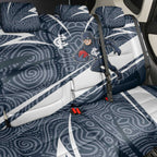 Carlton Blues Australian Football Back Car Seat Cover Superhero Mascot With Indigenous Pattern Art