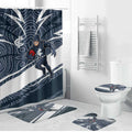 Carlton Blues Australian Football Bathroom Set Superhero Mascot With Indigenous Pattern Art