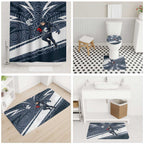 Carlton Blues Australian Football Bathroom Set Superhero Mascot With Indigenous Pattern Art