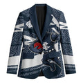 Carlton Blues Australian Football Blazer Superhero Mascot With Indigenous Pattern Art