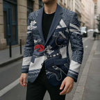 Carlton Blues Australian Football Blazer Superhero Mascot With Indigenous Pattern Art
