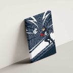 Carlton Blues Australian Football Canvas Wall Art Superhero Mascot With Indigenous Pattern Art