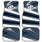 Carlton Blues Australian Football Car Mats Superhero Mascot With Indigenous Pattern Art