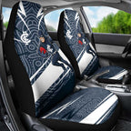 Carlton Blues Australian Football Car Seat Cover Superhero Mascot With Indigenous Pattern Art