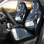 Carlton Blues Australian Football Car Seat Cover Superhero Mascot With Indigenous Pattern Art