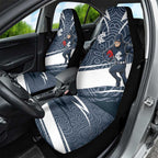 Carlton Blues Australian Football Car Seat Cover Superhero Mascot With Indigenous Pattern Art