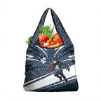 Carlton Blues Australian Football Grocery Bag Superhero Mascot With Indigenous Pattern Art