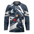 Carlton Blues Australian Football Hockey Jersey Superhero Mascot With Indigenous Pattern Art