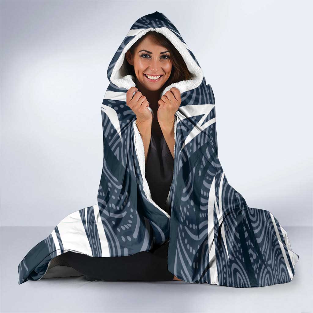 Carlton Blues Australian Football Hooded Blanket Superhero Mascot With Indigenous Pattern Art