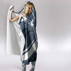 Carlton Blues Australian Football Hooded Blanket Superhero Mascot With Indigenous Pattern Art