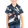 Carlton Blues Australian Football Kid Hawaiian Shirt Superhero Mascot With Indigenous Pattern Art