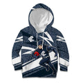 Carlton Blues Australian Football Kid Hoodie Superhero Mascot With Indigenous Pattern Art