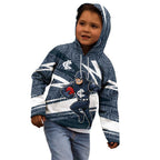 Carlton Blues Australian Football Kid Hoodie Superhero Mascot With Indigenous Pattern Art