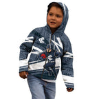 Carlton Blues Australian Football Kid Hoodie Superhero Mascot With Indigenous Pattern Art