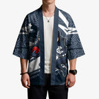 Carlton Blues Australian Football Kimono Superhero Mascot With Indigenous Pattern Art