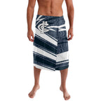 Carlton Blues Australian Football Lavalava Superhero Mascot With Indigenous Pattern Art