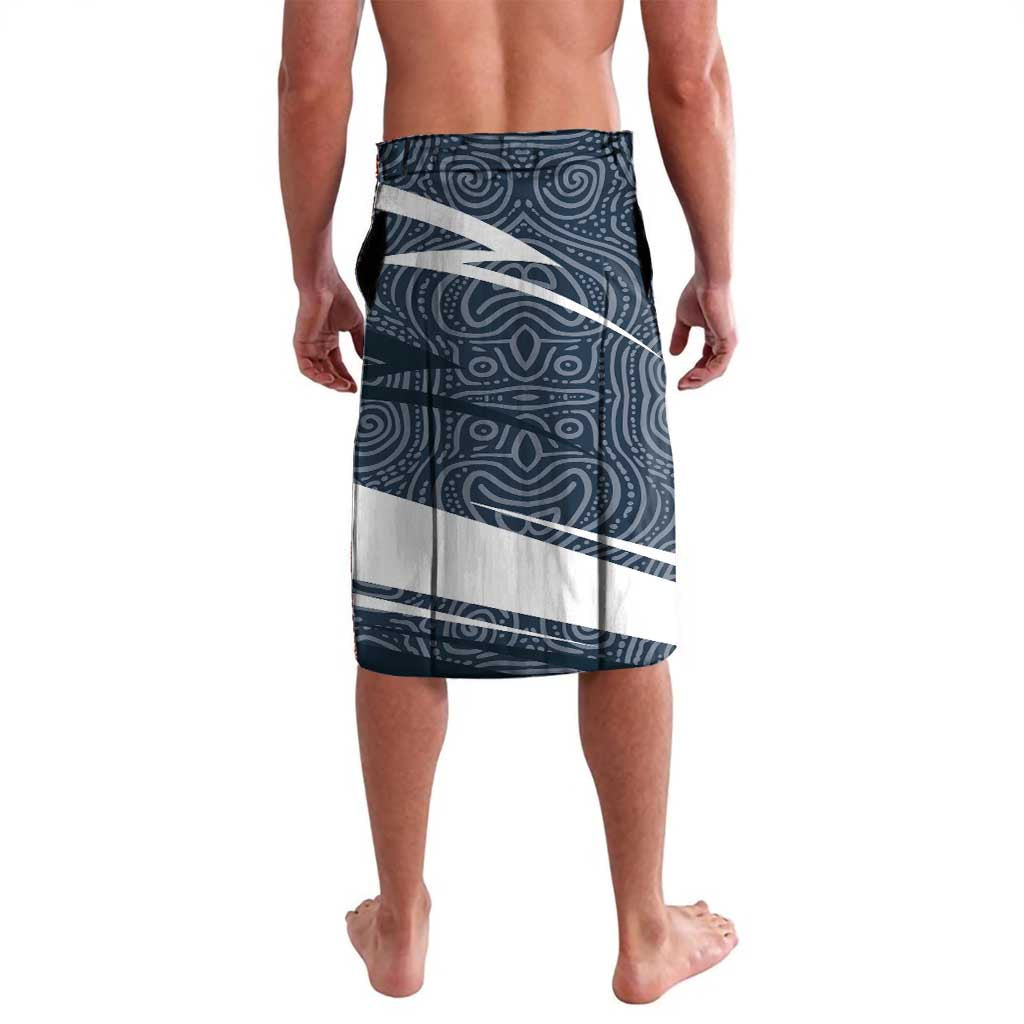 Carlton Blues Australian Football Lavalava Superhero Mascot With Indigenous Pattern Art