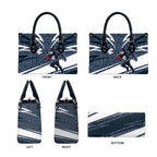 Carlton Blues Australian Football Leather Bag Superhero Mascot With Indigenous Pattern Art