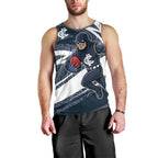 Carlton Blues Australian Football Men Tank Top Superhero Mascot With Indigenous Pattern Art