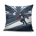 Carlton Blues Australian Football Pillow Cover Superhero Mascot With Indigenous Pattern Art