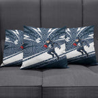 Carlton Blues Australian Football Pillow Cover Superhero Mascot With Indigenous Pattern Art