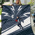 Carlton Blues Australian Football Quilt Superhero Mascot With Indigenous Pattern Art