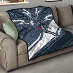 Carlton Blues Australian Football Quilt Superhero Mascot With Indigenous Pattern Art