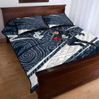 Carlton Blues Australian Football Quilt Bed Set Superhero Mascot With Indigenous Pattern Art