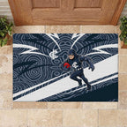 Carlton Blues Australian Football Rubber Doormat Superhero Mascot With Indigenous Pattern Art