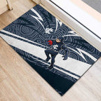 Carlton Blues Australian Football Rubber Doormat Superhero Mascot With Indigenous Pattern Art