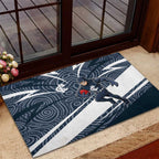 Carlton Blues Australian Football Rubber Doormat Superhero Mascot With Indigenous Pattern Art
