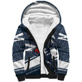 Carlton Blues Australian Football Sherpa Hoodie Superhero Mascot With Indigenous Pattern Art
