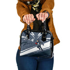 Carlton Blues Australian Football Shoulder Handbag Superhero Mascot With Indigenous Pattern Art
