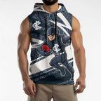 Carlton Blues Australian Football Sleeveless Hoodie Superhero Mascot With Indigenous Pattern Art