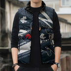 Carlton Blues Australian Football Sleeveless Puffer Jacket Superhero Mascot With Indigenous Pattern Art