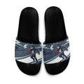 Carlton Blues Australian Football Slide Sandals Superhero Mascot With Indigenous Pattern Art