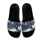 Carlton Blues Australian Football Slide Sandals Superhero Mascot With Indigenous Pattern Art