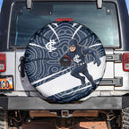 Carlton Blues Australian Football Spare Tire Cover Superhero Mascot With Indigenous Pattern Art