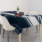 Carlton Blues Australian Football Tablecloth Superhero Mascot With Indigenous Pattern Art