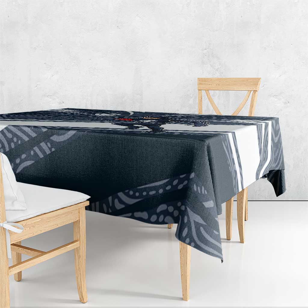 Carlton Blues Australian Football Tablecloth Superhero Mascot With Indigenous Pattern Art