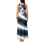Carlton Blues Australian Football Tank Maxi Dress Superhero Mascot With Indigenous Pattern Art