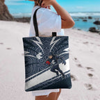 Carlton Blues Australian Football Tote Bag Superhero Mascot With Indigenous Pattern Art