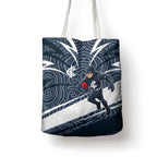 Carlton Blues Australian Football Tote Bag Superhero Mascot With Indigenous Pattern Art