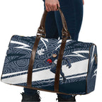 Carlton Blues Australian Football Travel Bag Superhero Mascot With Indigenous Pattern Art