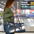 Carlton Blues Australian Football Travel Bag Superhero Mascot With Indigenous Pattern Art