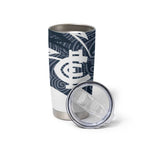 Carlton Blues Australian Football Tumbler Cup Superhero Mascot With Indigenous Pattern Art